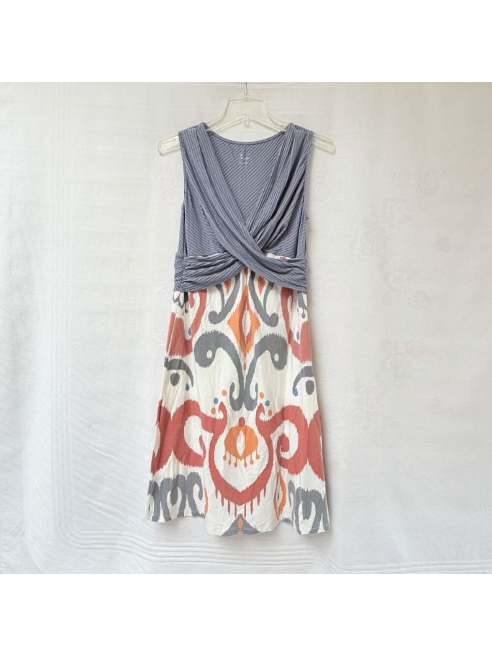 Title Nine Womens Medium Dolphin Quince Ikat Print Dress Summer Party Vacation